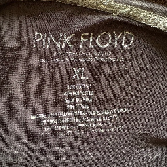 Pink Floyd Black Cotton Blend Sheer Short Sleeve Shirt Size XL - Picture 5 of 5